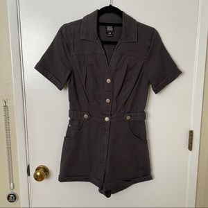 UO Black Denim Romper